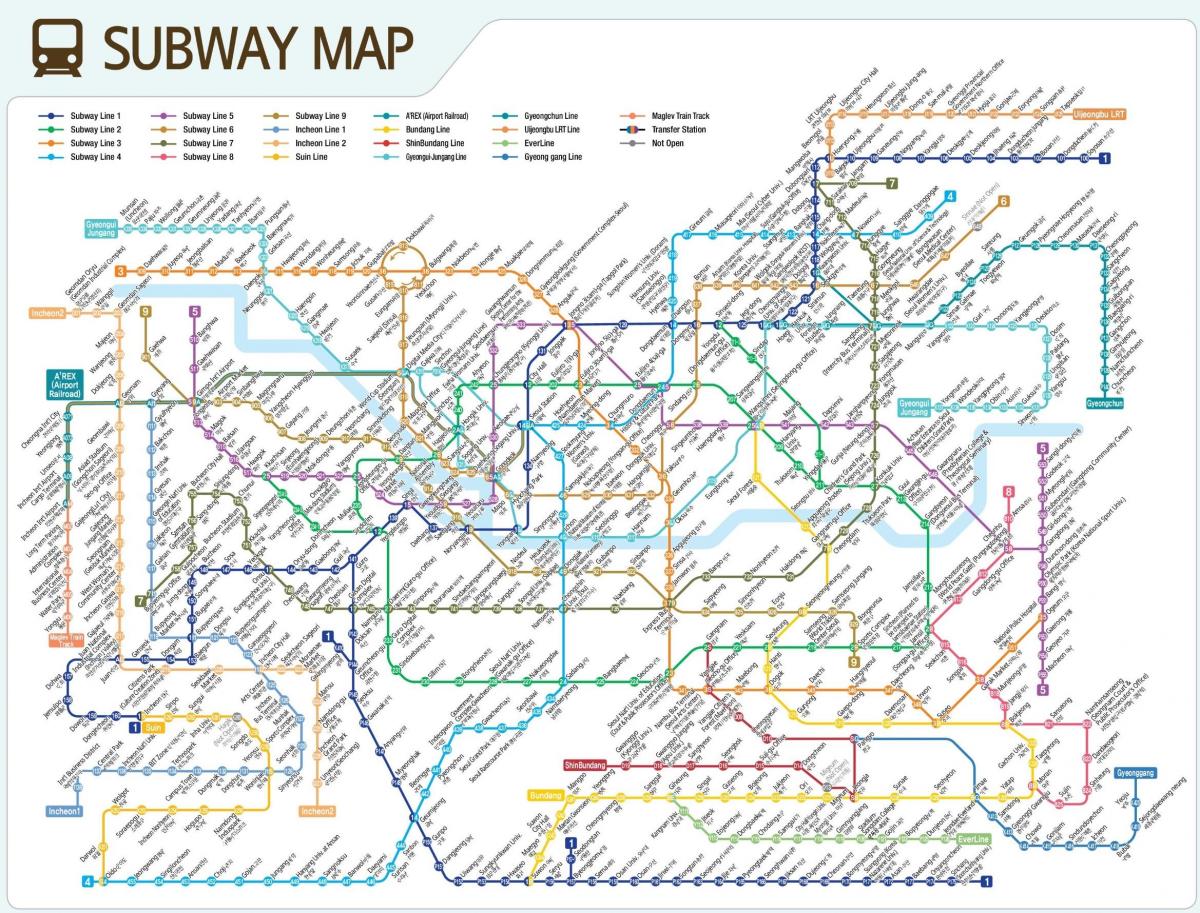 خريطة محطات مترو سيول